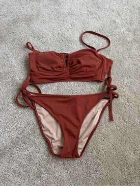 Shade & Shore Rust and Nude Two-Piece Bikini Set